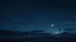 Midnight Serenade: Moon and Stars HD Wallpaper