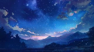 Midnight Horizon: Night Sky AI Wallpaper for Desktop