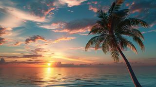 Tropical Palm Tree AI Wallpaper for Desktop Serenity