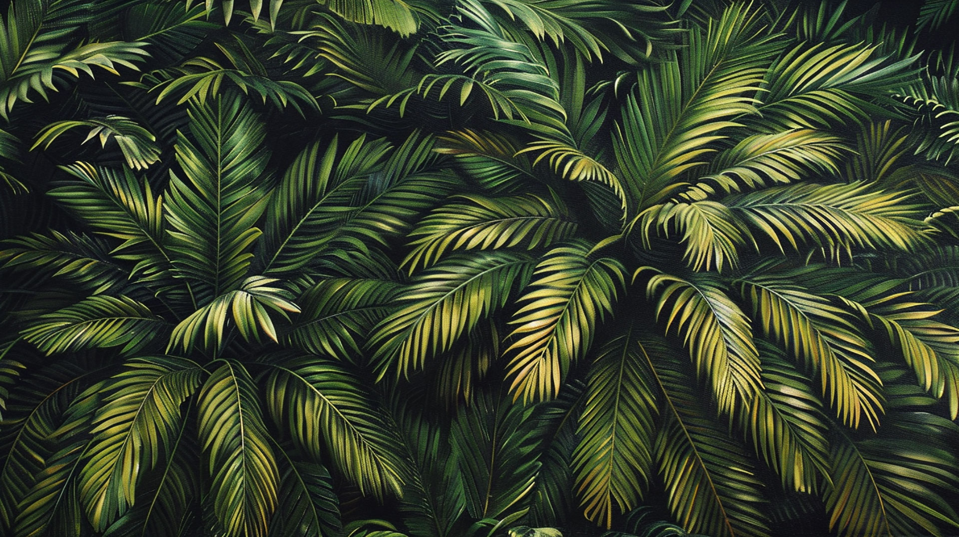 Lush Palm Tree Leaves AI Wallpaper