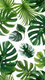 Tropical Canopy: Palm Tree Leaves AI Wallpaper