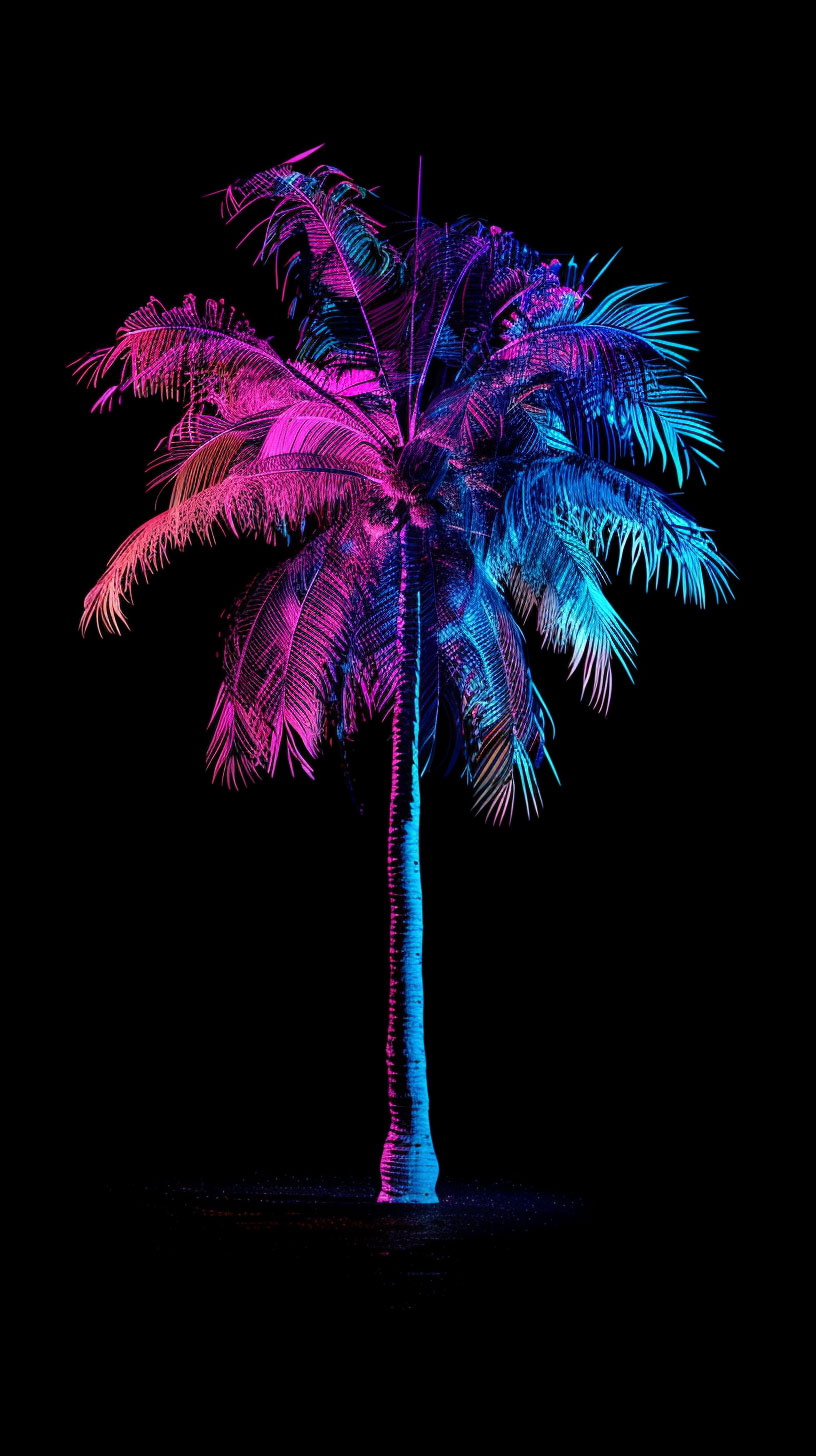 Sunset Silhouette: Palm Tree AI Image for Huawei