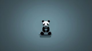 Playful Panda Bear Digital Wallpaper