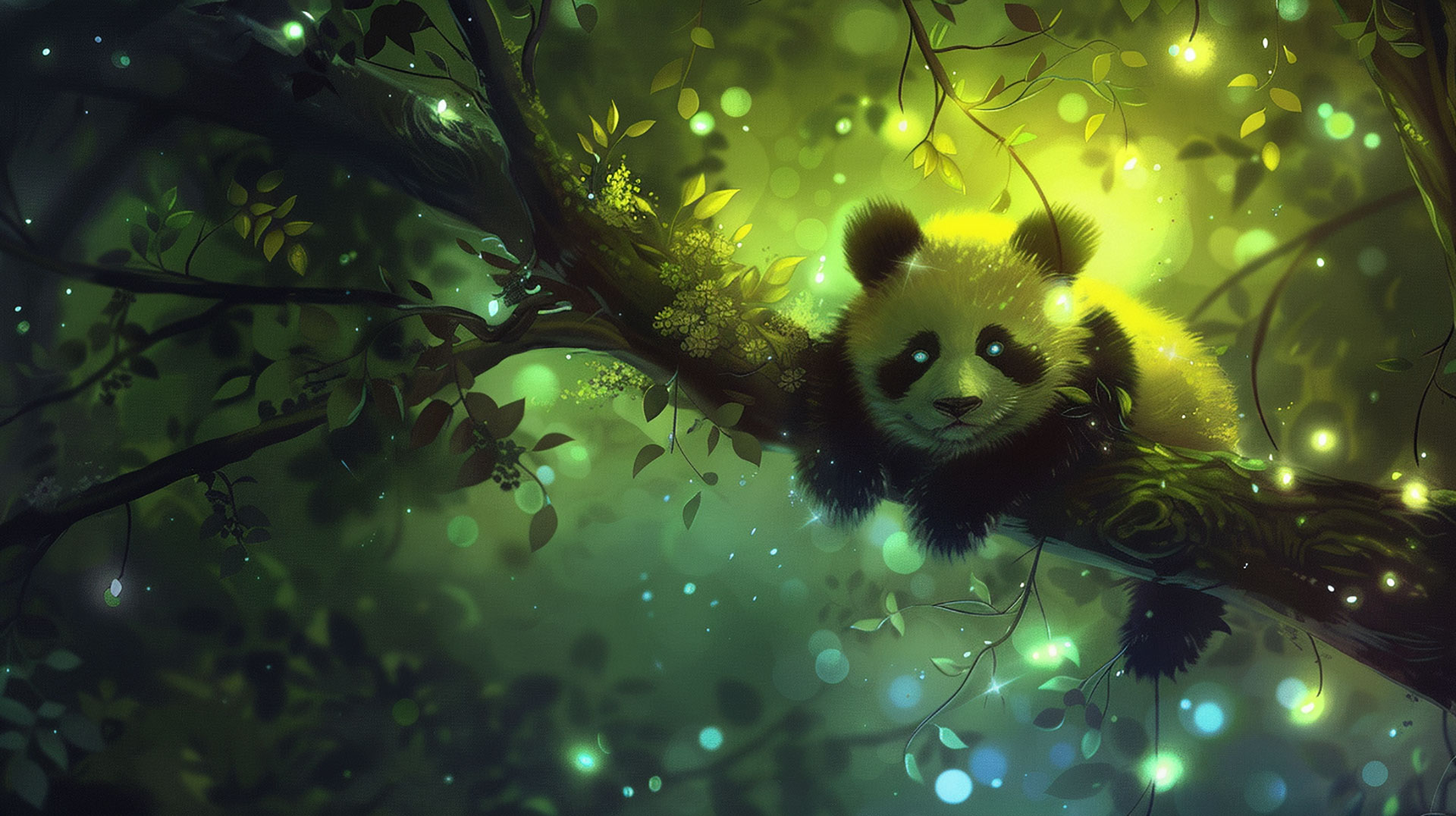 Adorable Panda AI Wallpaper for Desktop Bliss