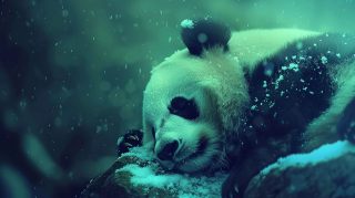 Lovely Panda AI Wallpaper for Desktop Elegance