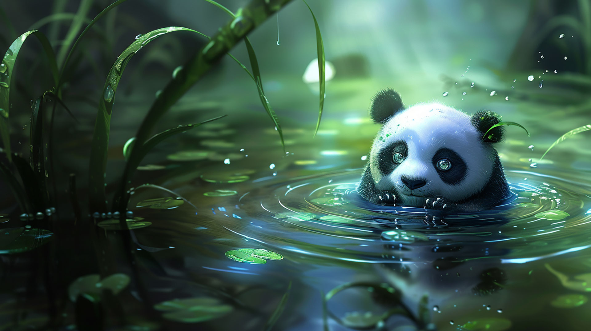 Cute Panda AI Image for Desktop Comfort