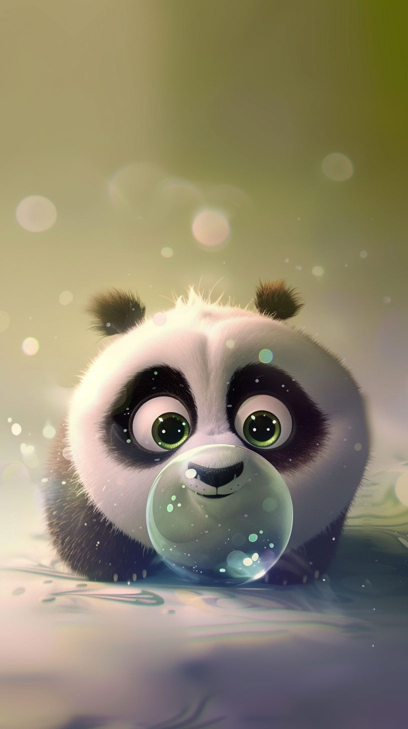 Whimsical Panda AI Wallpaper for iPhone