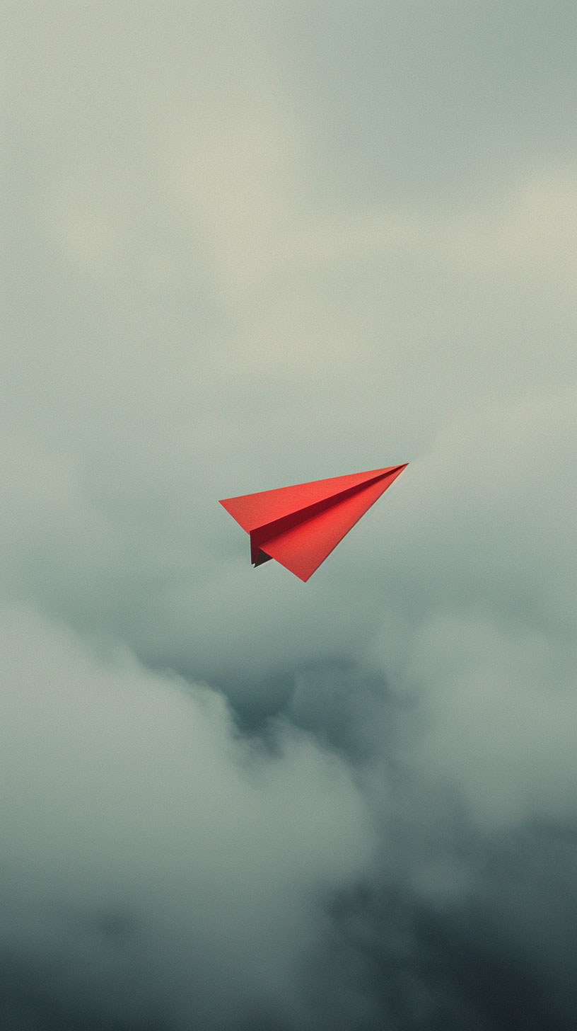 Paper Airplane AI Mobile Wallpaper in HD