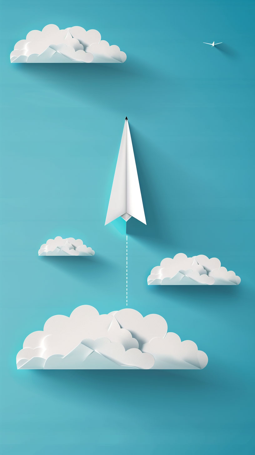 Free Download: AI Paper Airplane Mobile Background