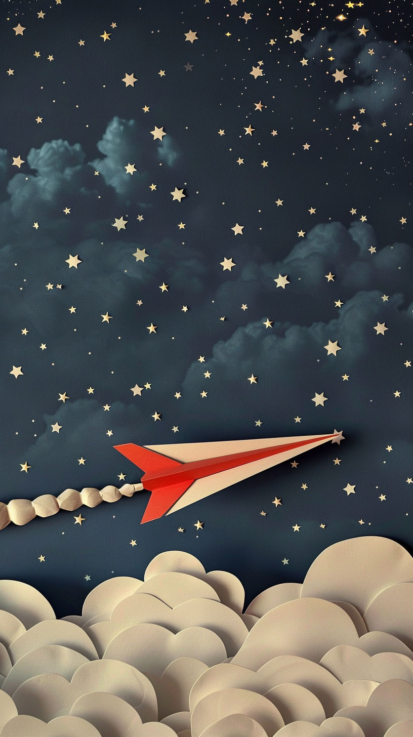 Paper Airplane AI Mobile Wallpaper in Ultra HD