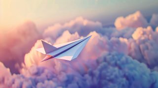 PC wallpapers: paper airplane AI digital background