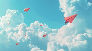 4K paper airplane AI image for desktop wallpaper