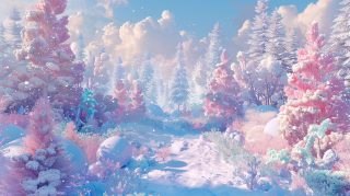 Download Free Pastel Aesthetic Christmas AI Wallpaper