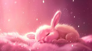 Pink Bunny AI Image: 16:9 HD Desktop Wallpaper