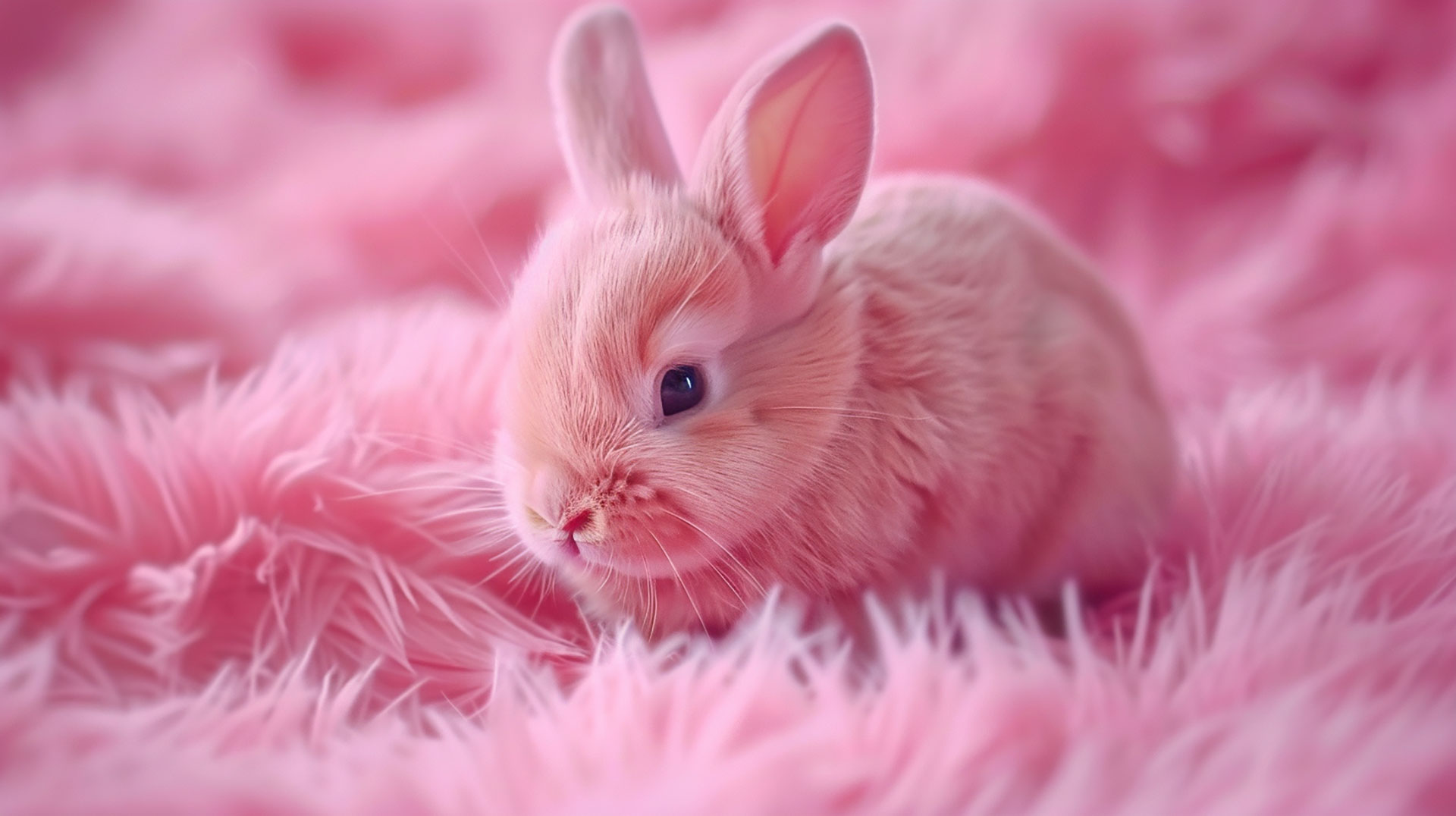 HD Pink Bunny Wallpaper: Adorable Desktop Background