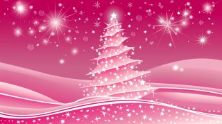 Radiant Pink Christmas Tree AI 1920x1080