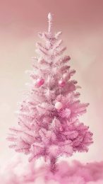 Elegant Pink Christmas Tree Background for iPhone