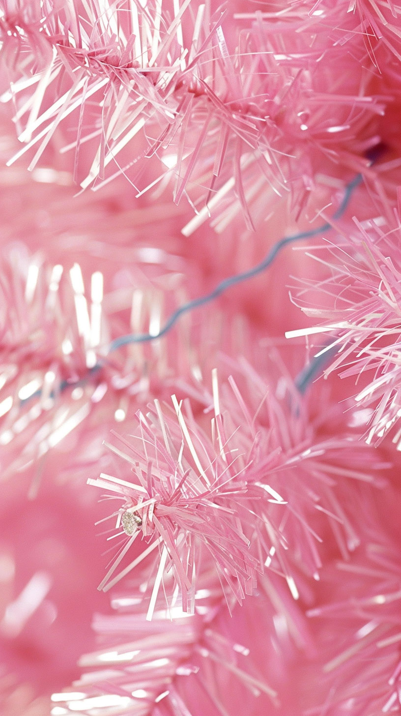 Pretty Pink Christmas Tree Wallpaper for Mobile