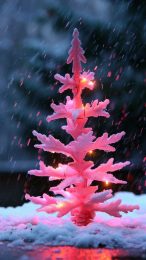 Stylish Pink Christmas Tree iPhone Background