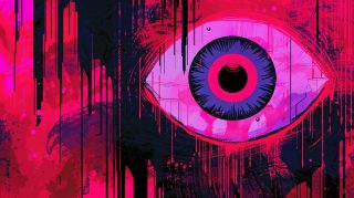 Pink Evil Eye AI: Stylish Desktop Wallpaper