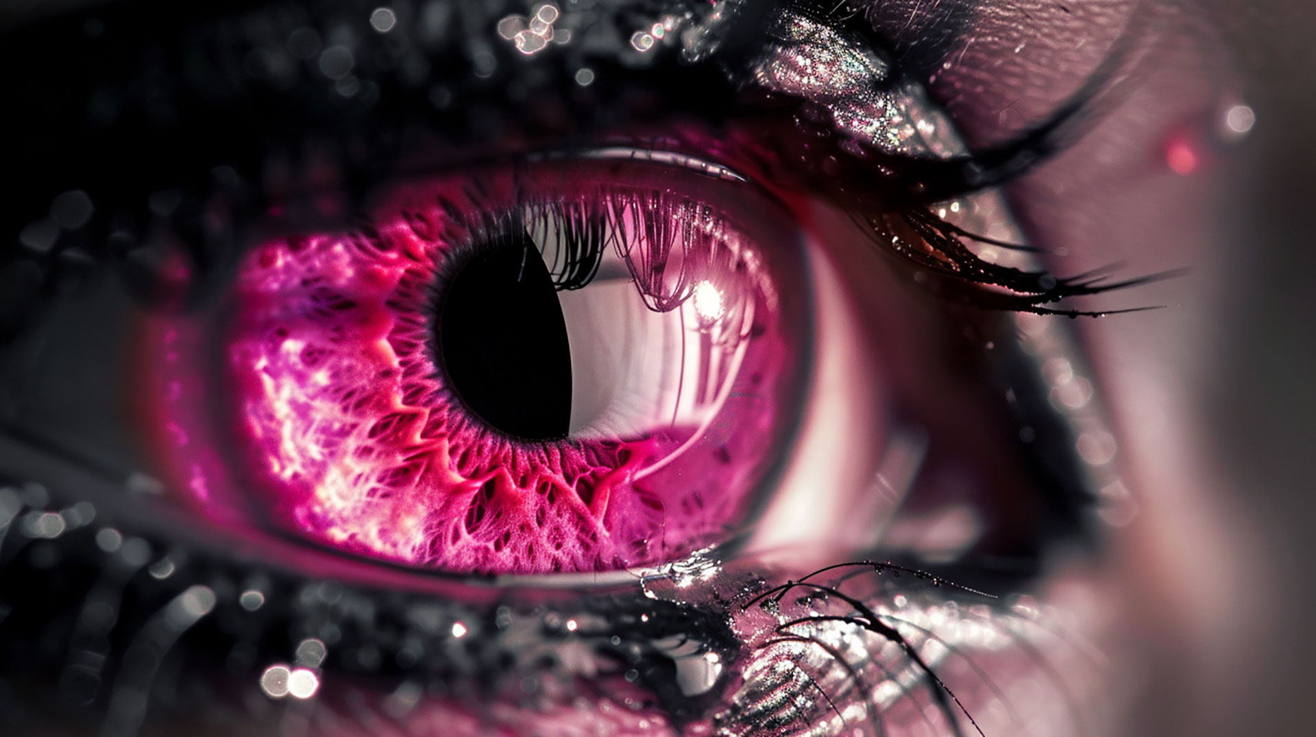 Chic Pink Evil Eye AI Desktop Background