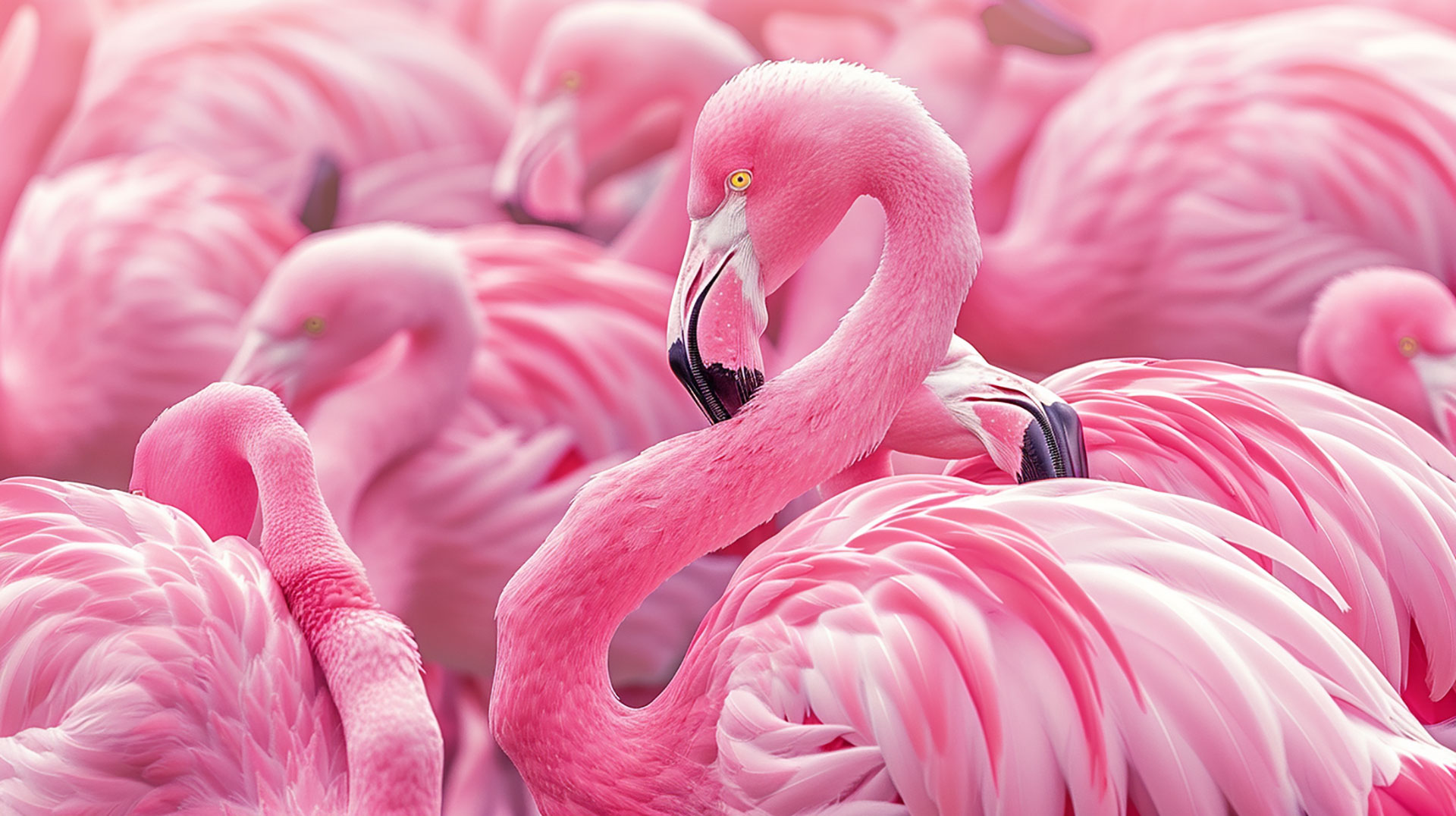 Elegant Pink Flamingo AI HD Backgrounds