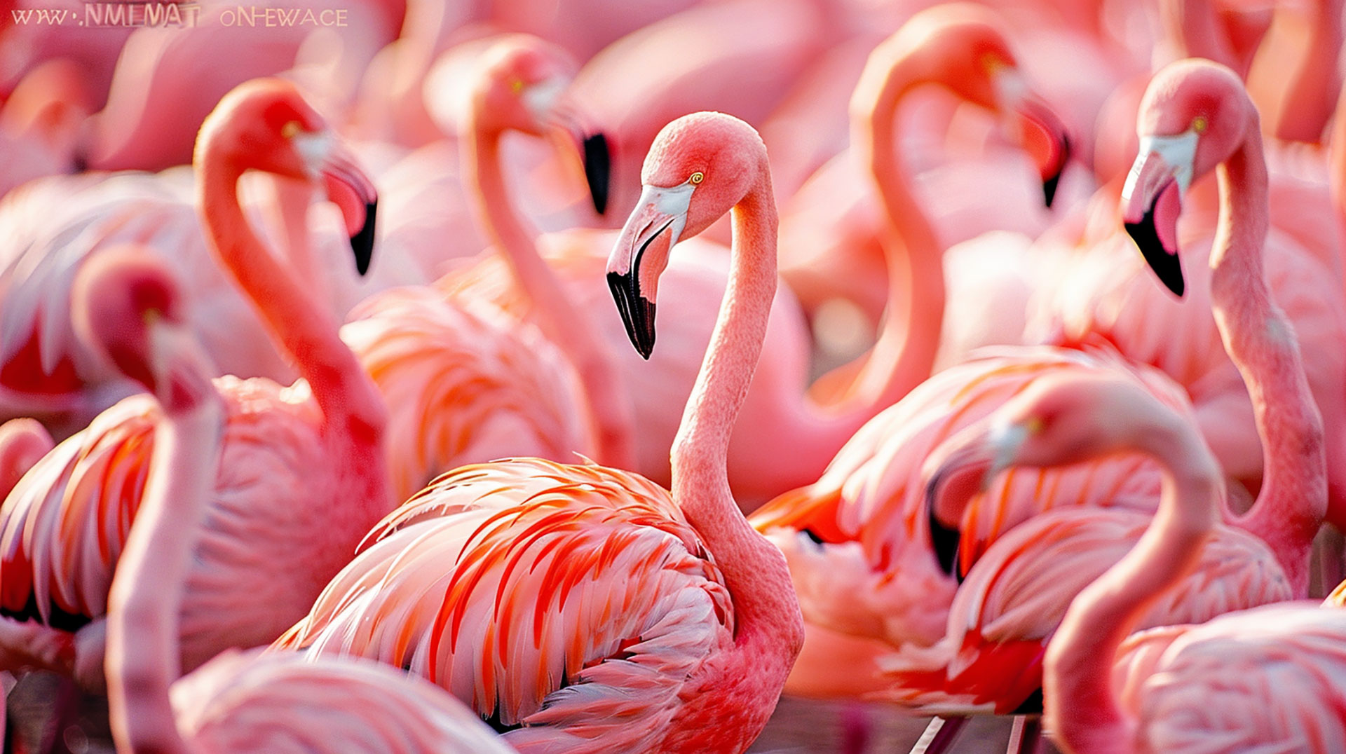 Graceful Pink Flamingo AI: Desktop Wallpaper