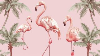 Vibrant Pink Flamingo AI Desktop Backgrounds