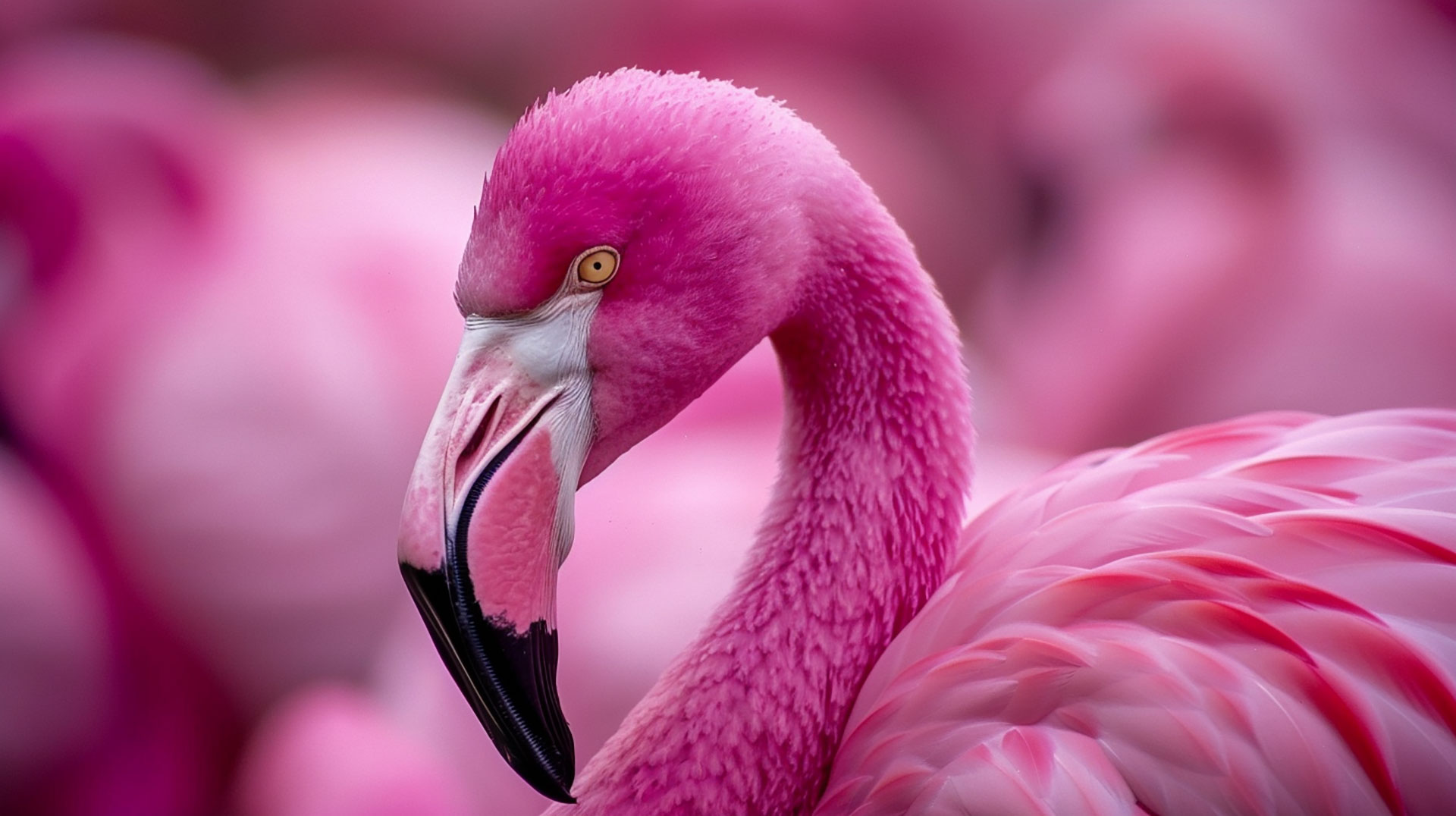 Pink Flamingo AI: Stylish Desktop Wallpaper