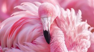 Playful Pink Flamingo AI Desktop Theme