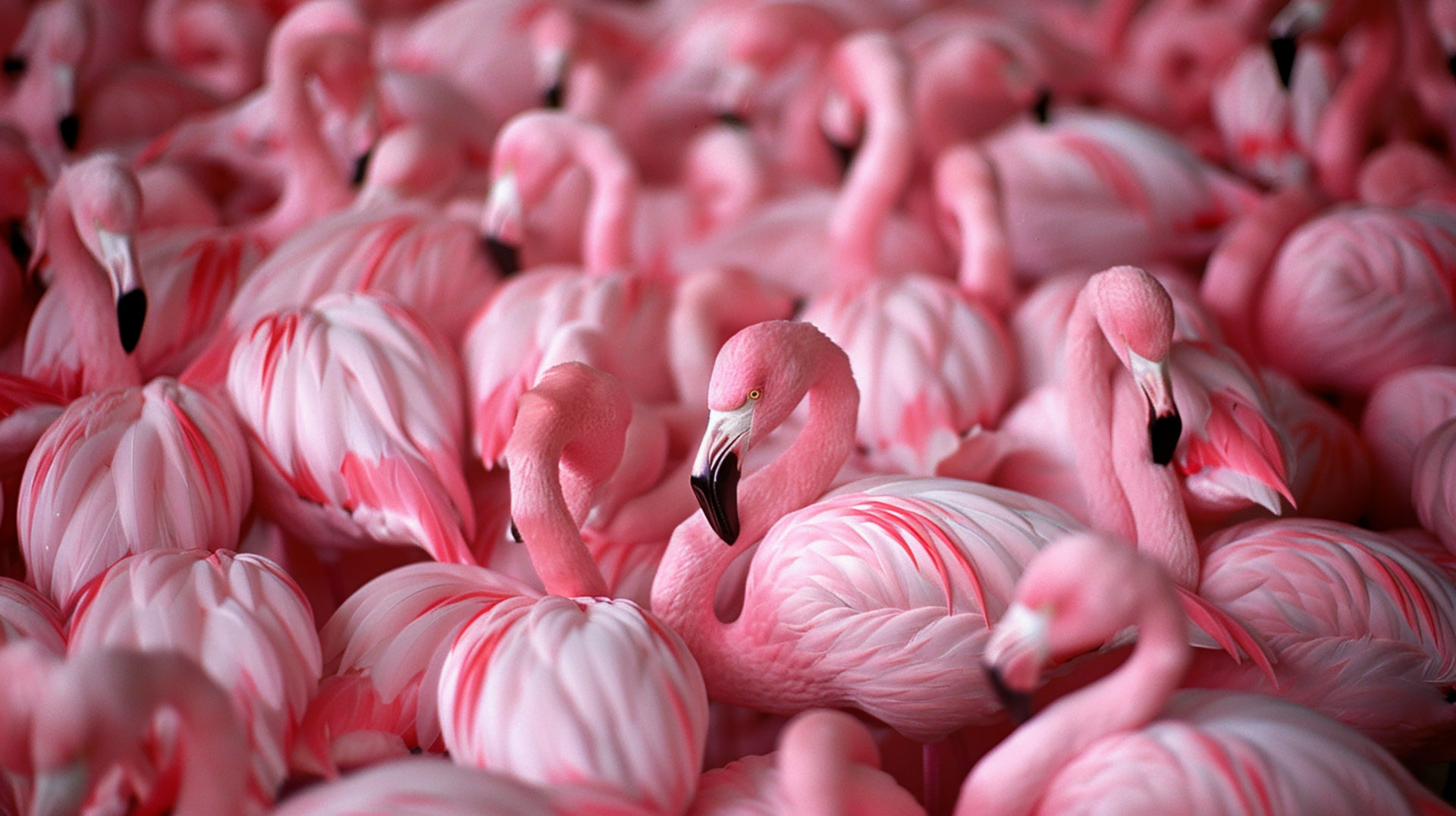 Whimsical Pink Flamingo AI Wallpaper