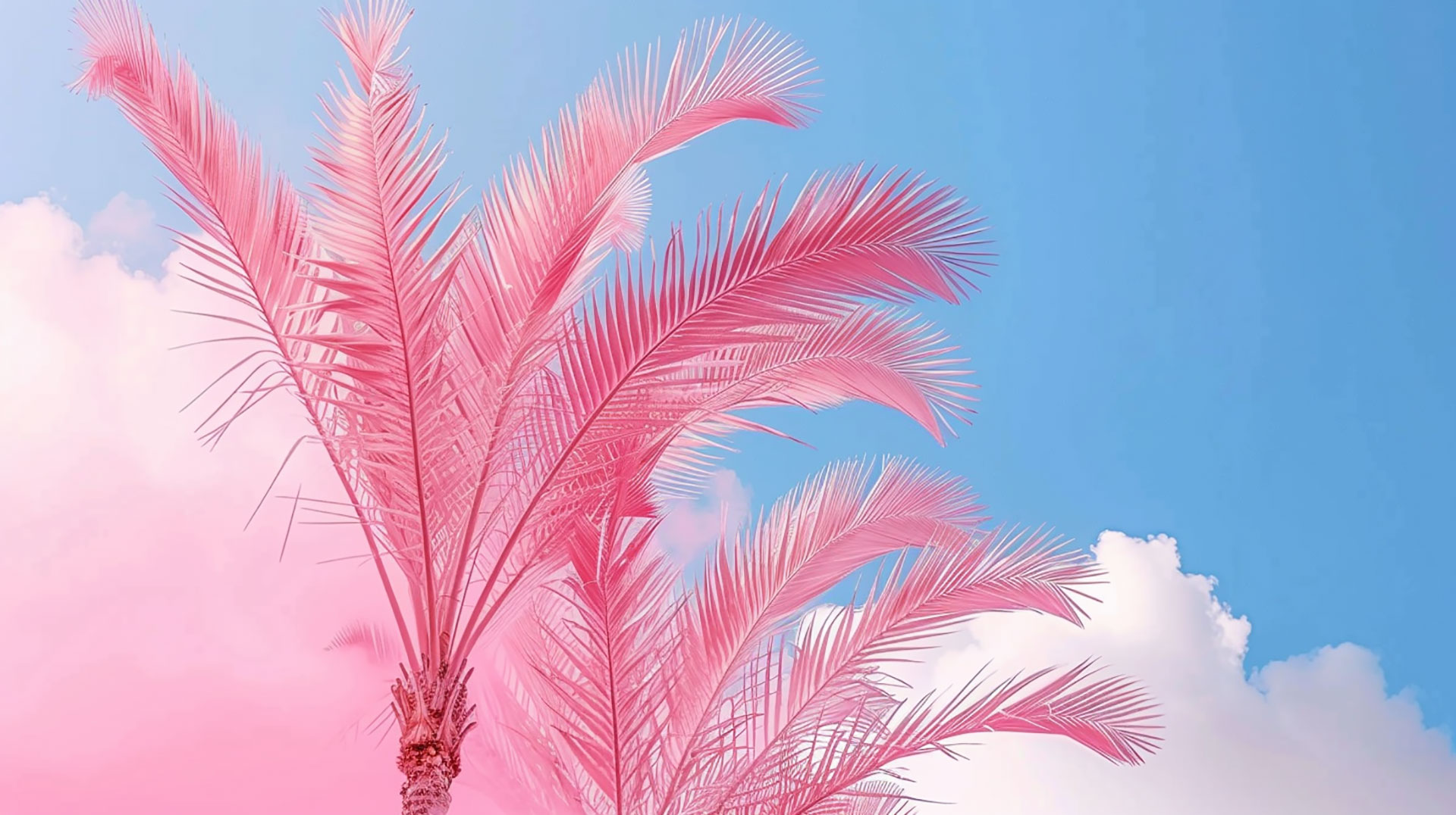 Pastel Pink Palm Tree AI Wallpaper