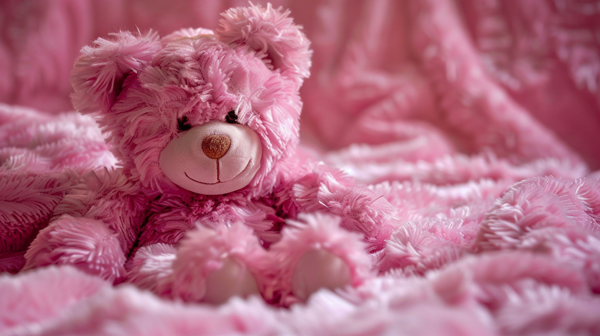 Download Free Pink Teddy Bear AI Wallpaper