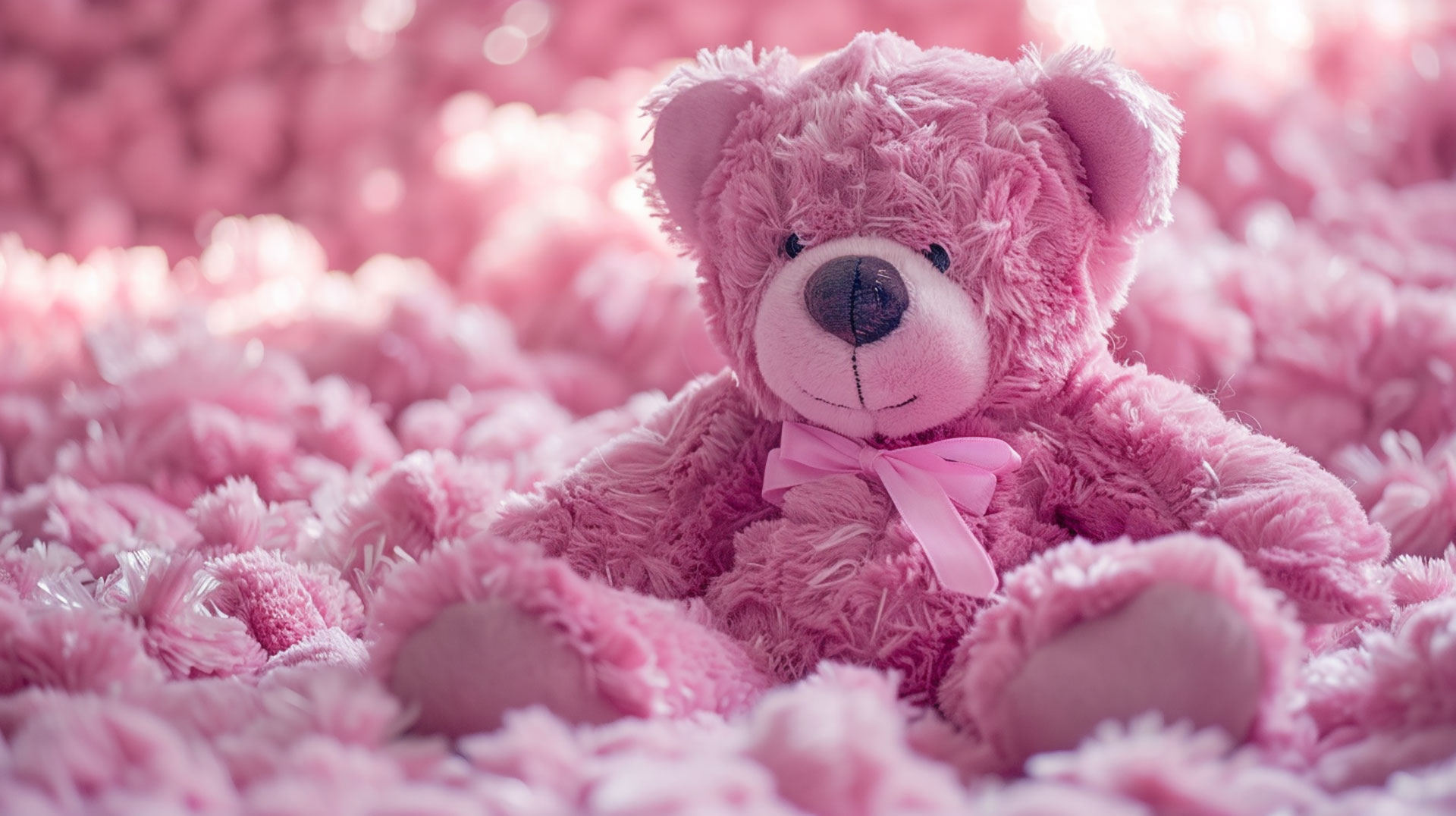 Pink Teddy Bear Digital Background in HD