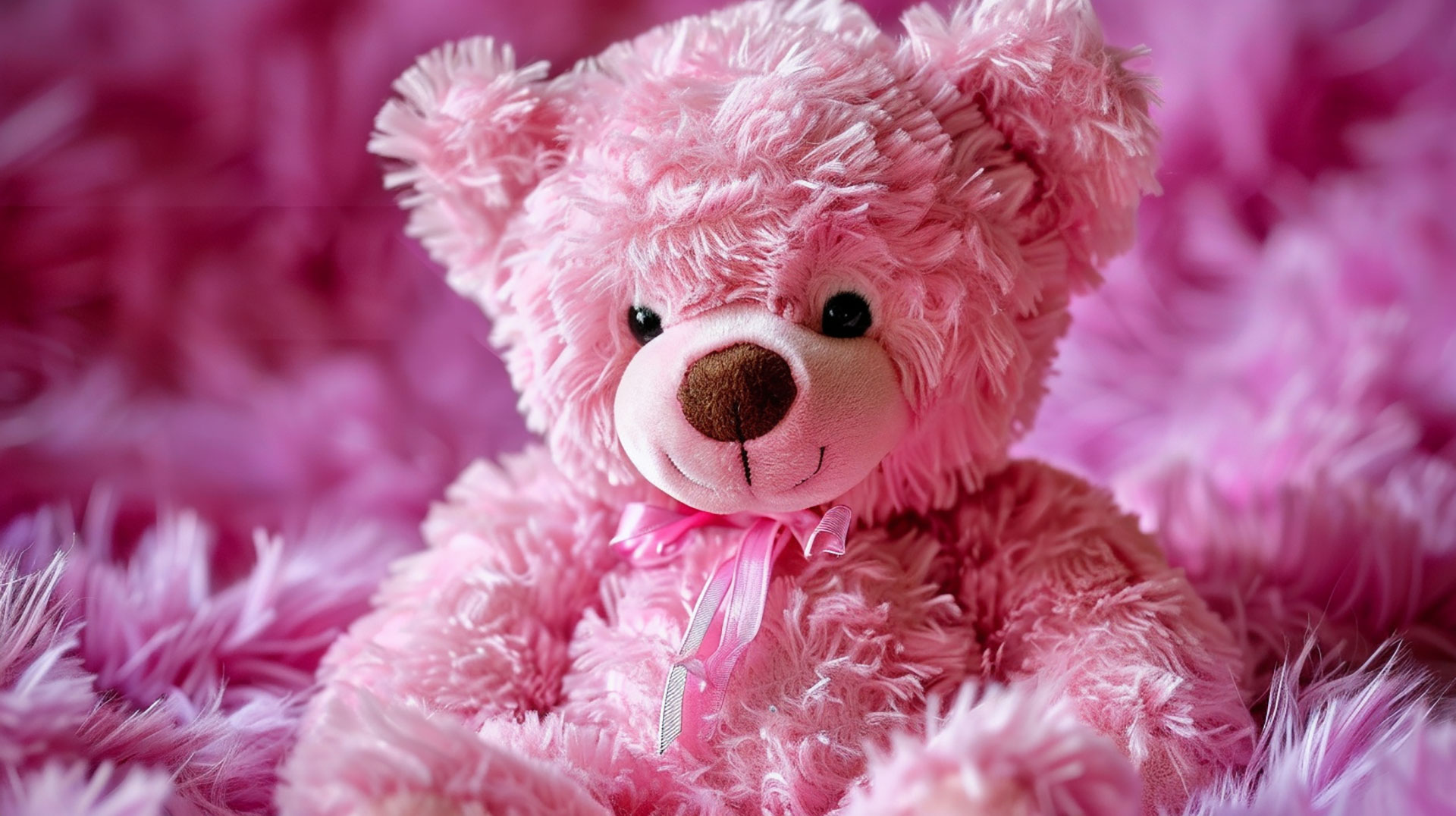 Adorable Pink Teddy Bear AI Image for PC