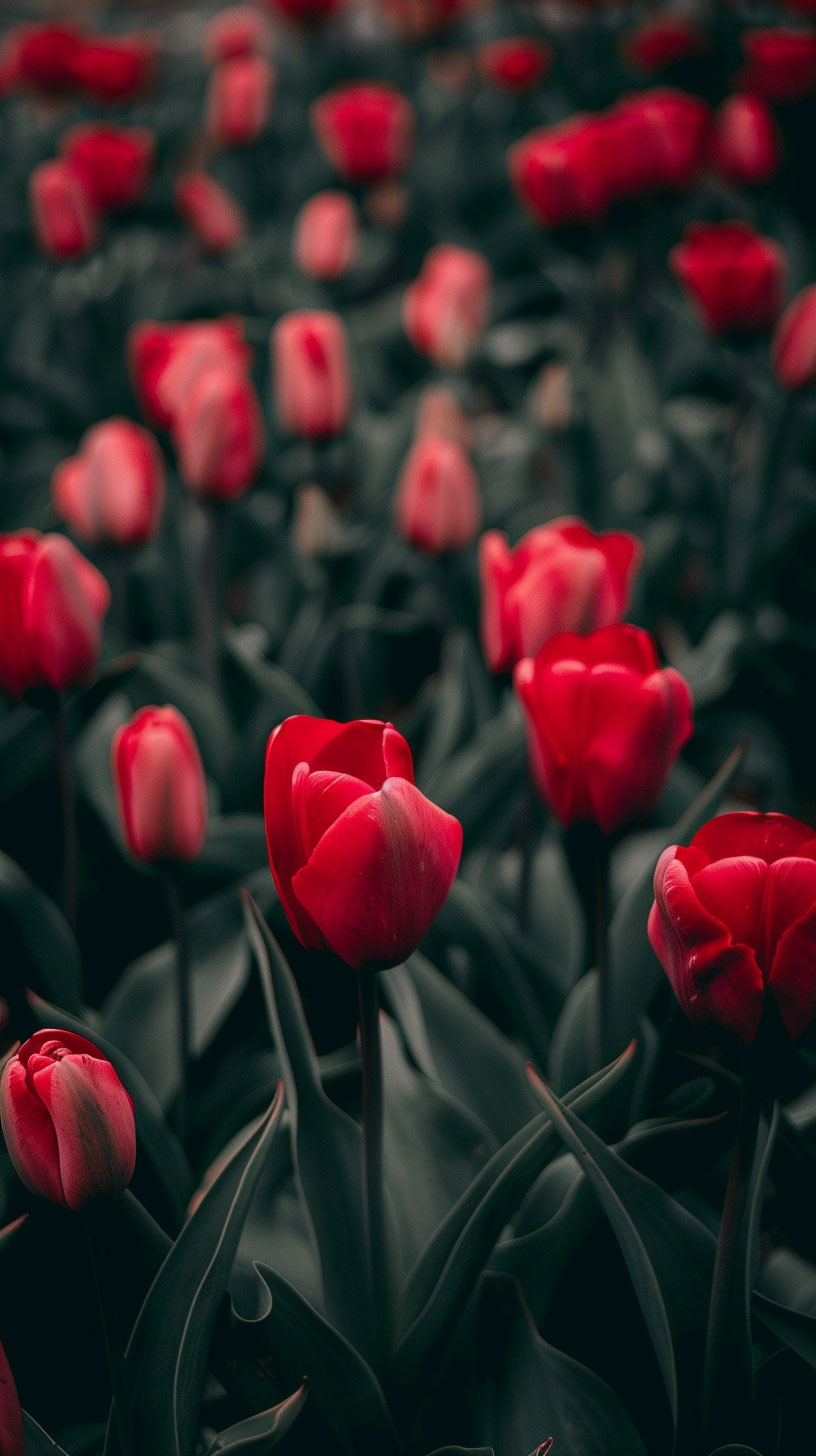 Ultra HD Pink Tulips AI Mobile Background