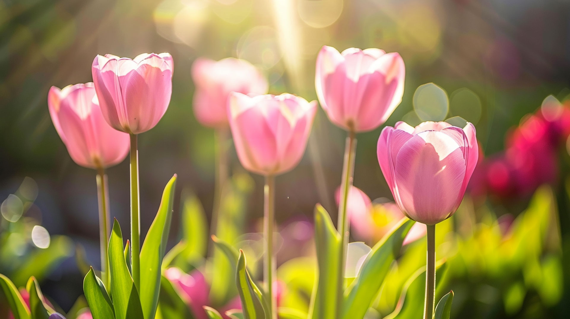 Ultra HD Pink Tulips AI Digital Background