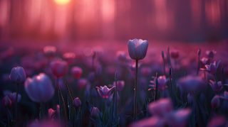 Pink Tulips AI HD Wallpaper for Desktop