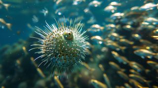 Playful Puffer Fish AI Desktop Themes