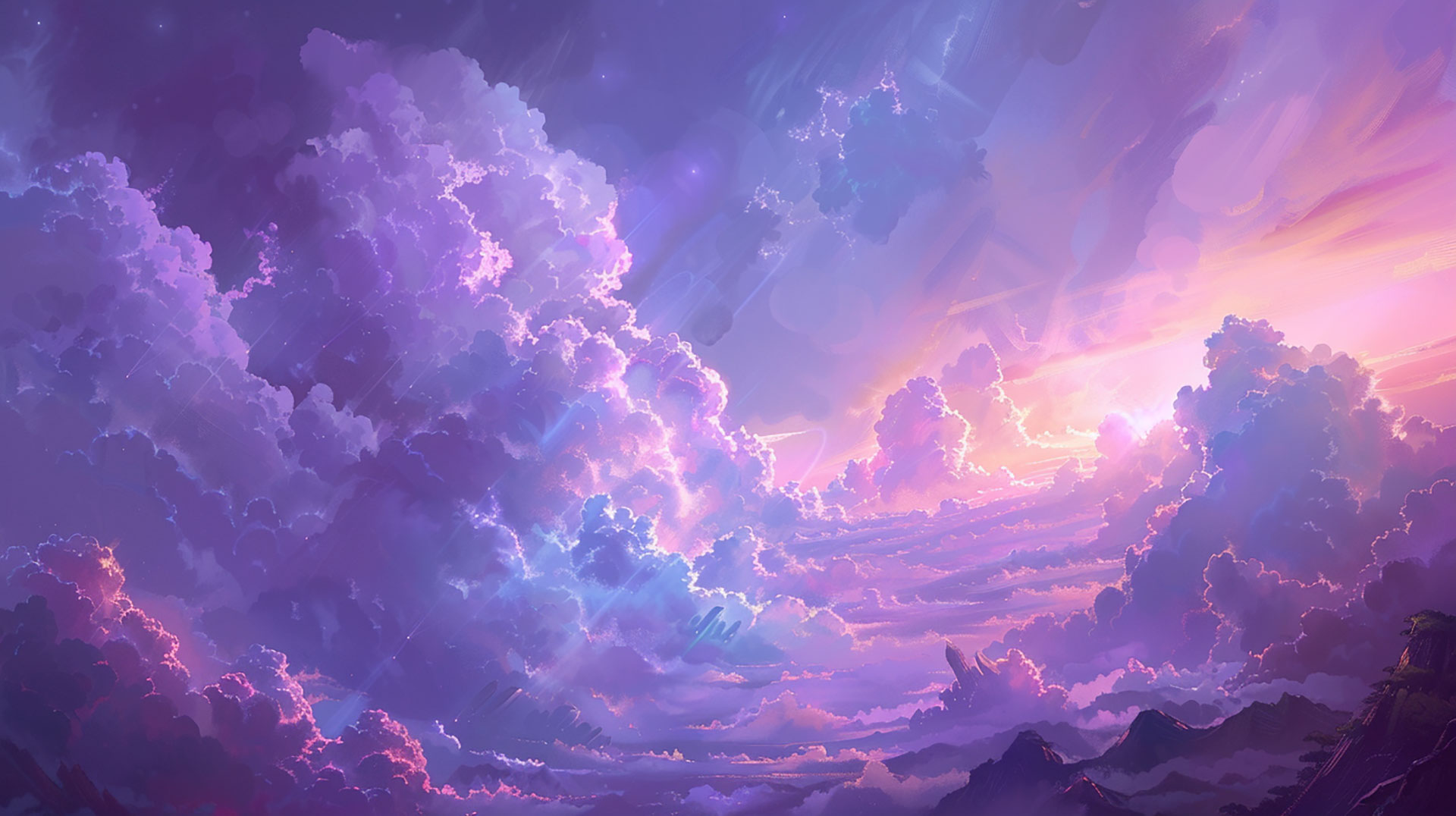 Free Purple Clouds AI Wallpaper Download