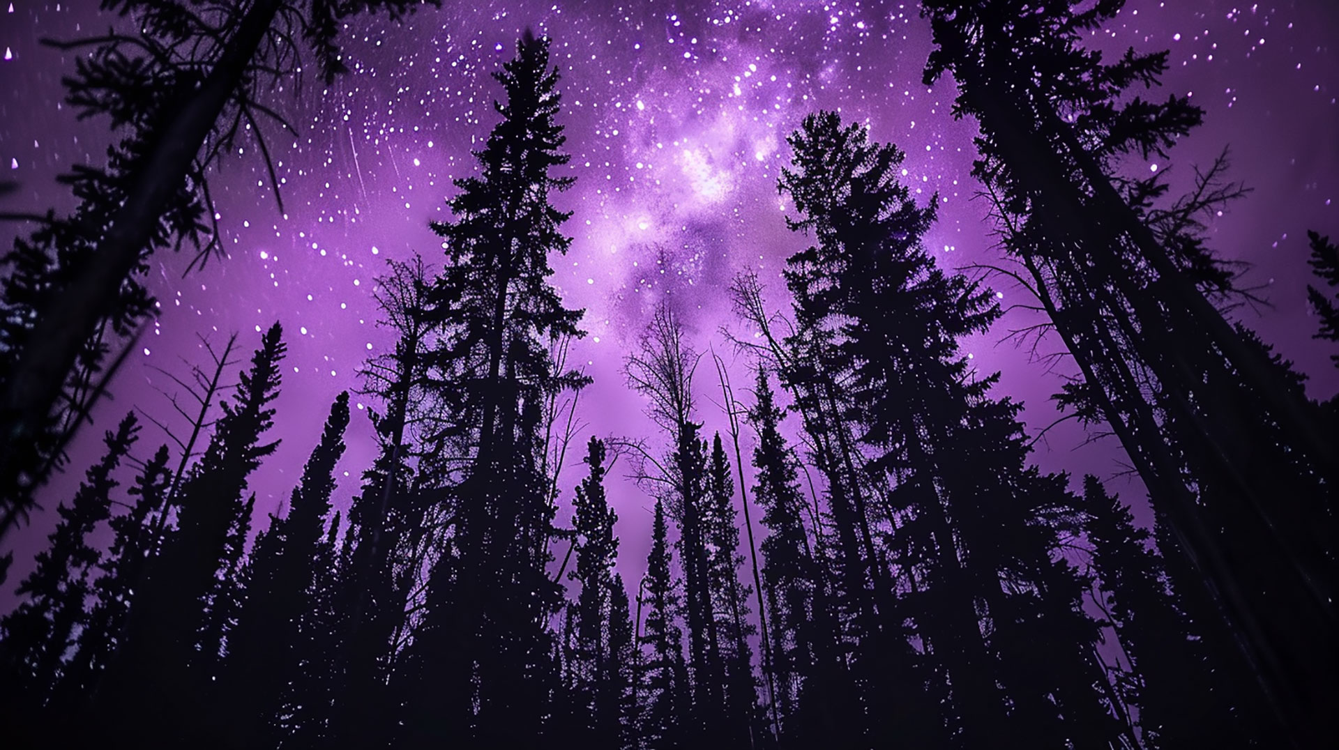 Mystical Purple Night Sky Desktop Background