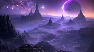 Purple Haze Night Sky AI Wallpaper