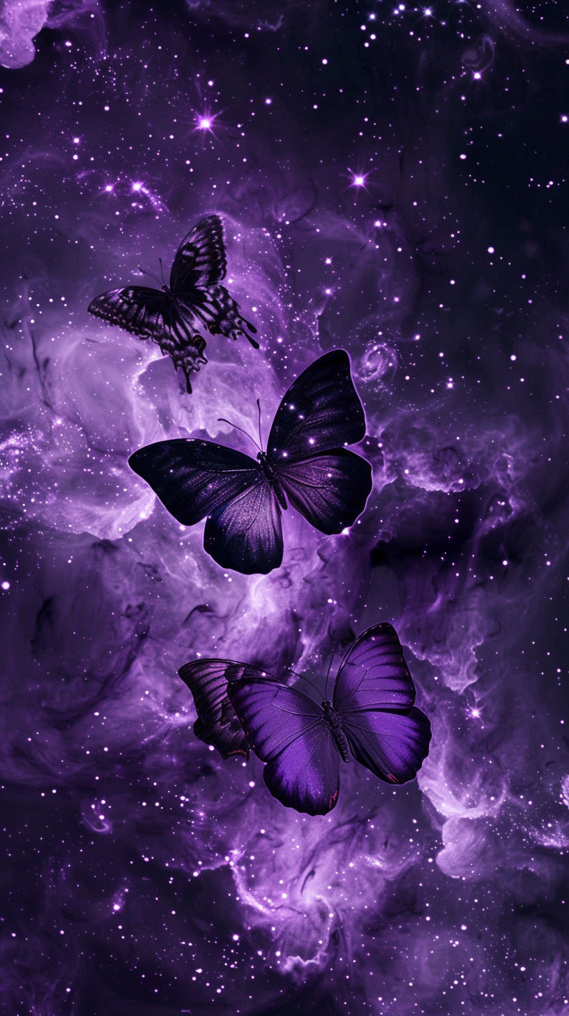 Elegant Purple Butterfly Lock Screen