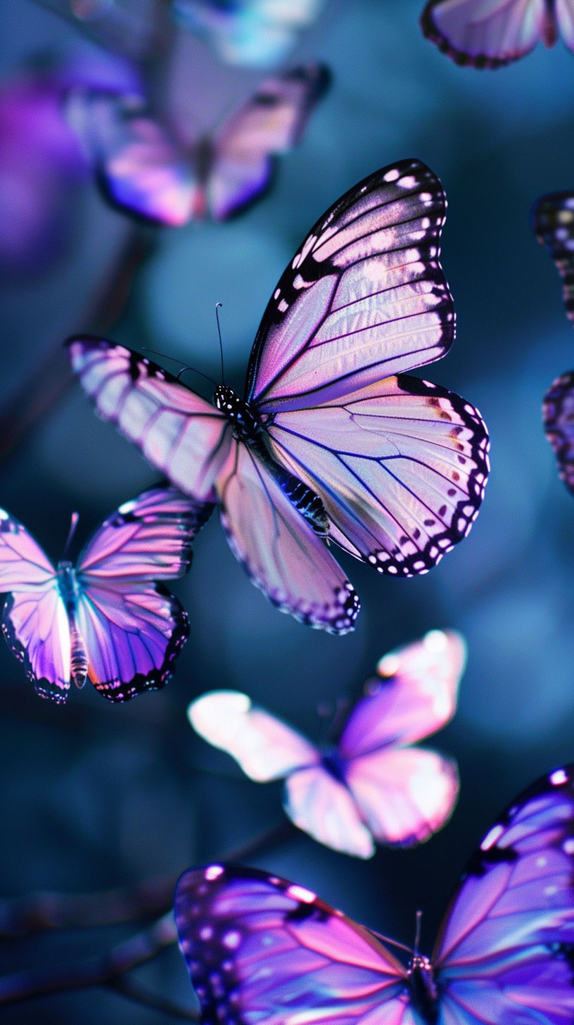 Purple Wings Butterfly Lock Screen