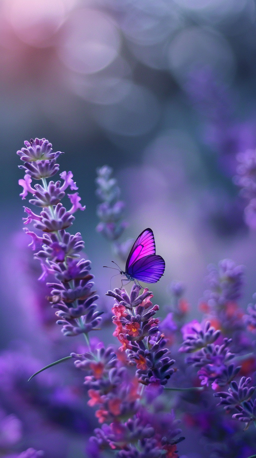 Glowing Purple Butterfly Wallpaper