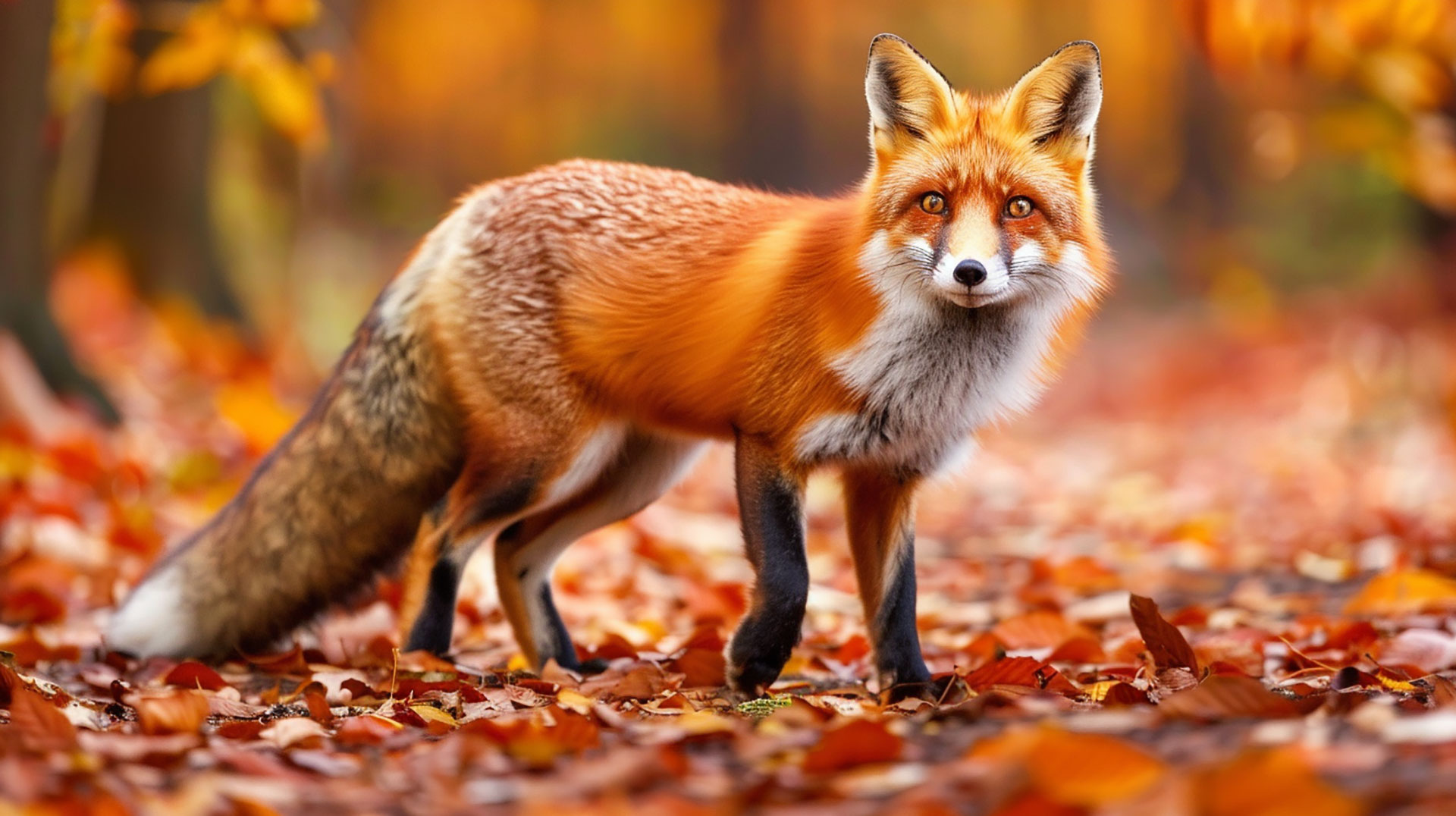 Majestic Red Fox AI Digital Background