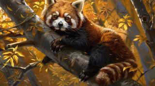 Adorable Red Panda Desktop Background