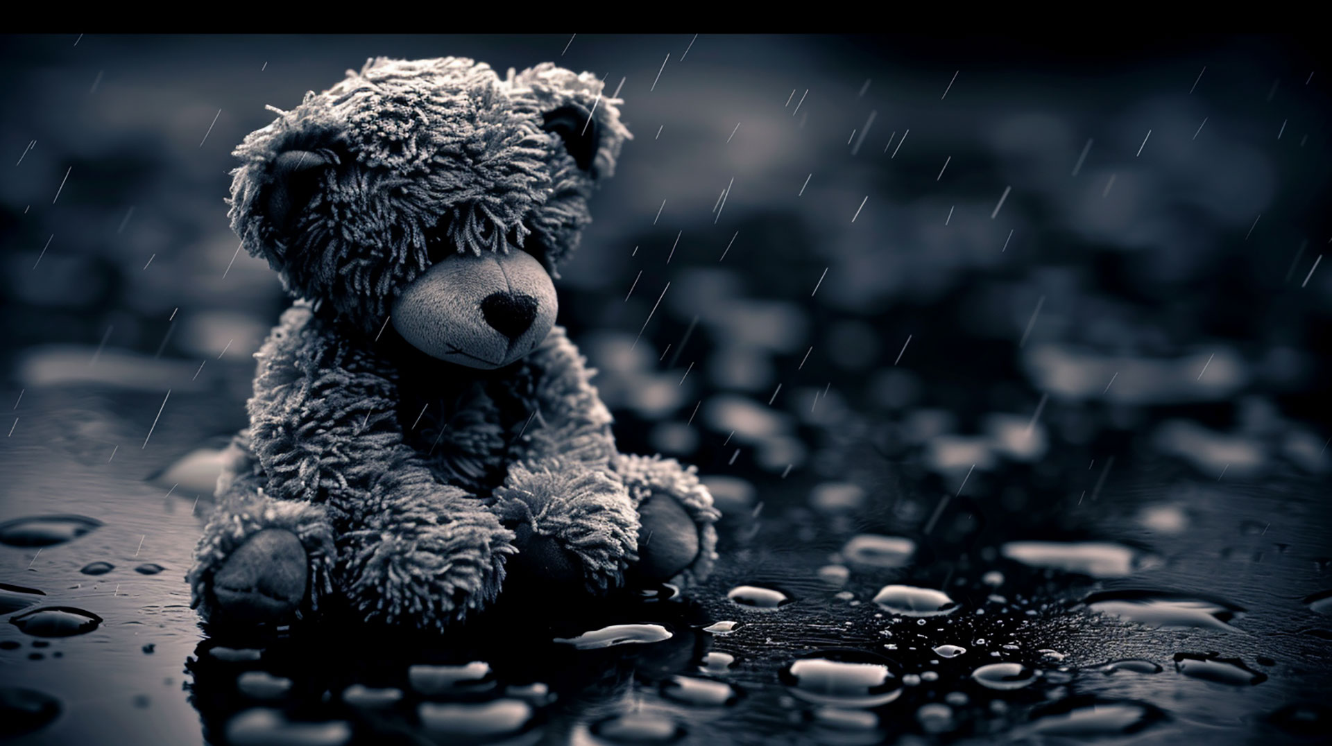 16:9 Sad Teddy Bear Desktop Background