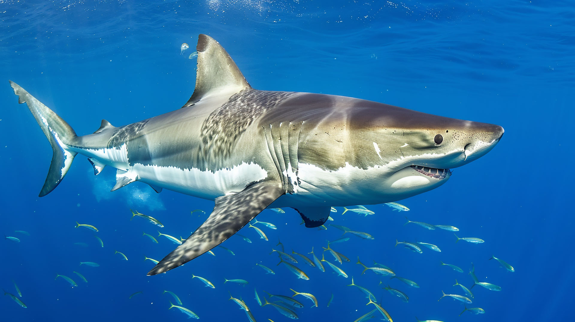 Underwater Thrills: Shark AI Image Wallpaper