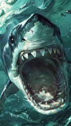 Marine Marvels: Shark AI Wallpaper for OnePlus